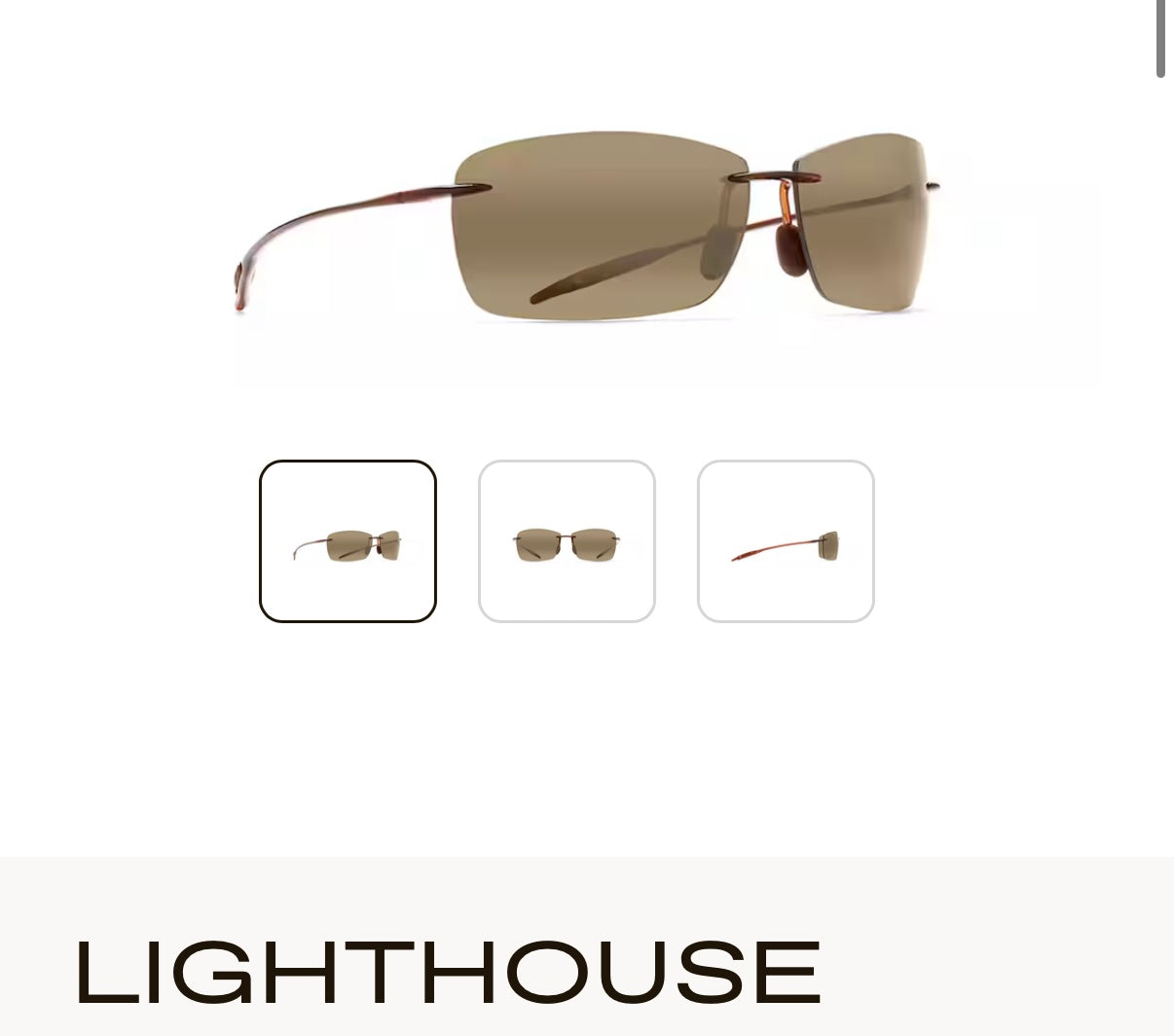 NEW Maui Jim Lighthouse Polarized Rimless Sunglasses